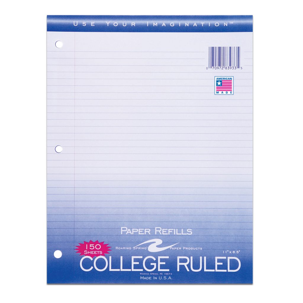 Filler Paper 8.5X11 | College Ruled