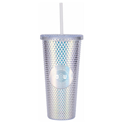 Galway 24oz Studded Travel Tumbler w/Straw, Clear Iridescent