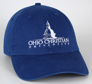 AHEAD Washed Twill Classic Cap with Cupola Logo, C47LAR, Tour Blue