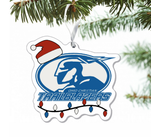 Acrylic Ornament, Athletic Logo Santa Hat